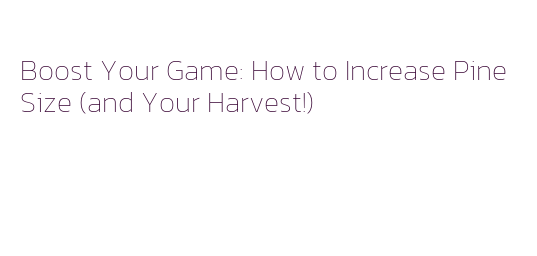 Boost Your Game: How to Increase Pine Size (and Your Harvest!) - La