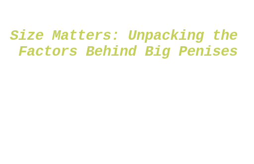 Size Matters: Unpacking the Factors Behind Big Penises - La Grande Lessive