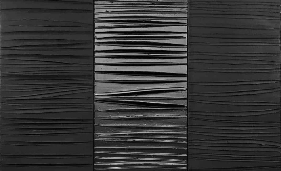 11- Pierre Soulages, _Peinture 181x244_, 25 février 2009, triptyque, acrylique sur toile.