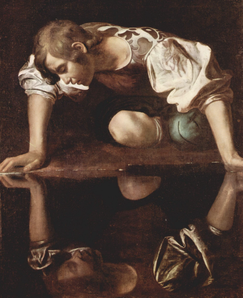 3 Le Caravage, Narcisse, 1597-1599, Peinture à lhuile sur toile, 1,13m x 0,94m, Galerie nationale dArt ancien, Rome.
