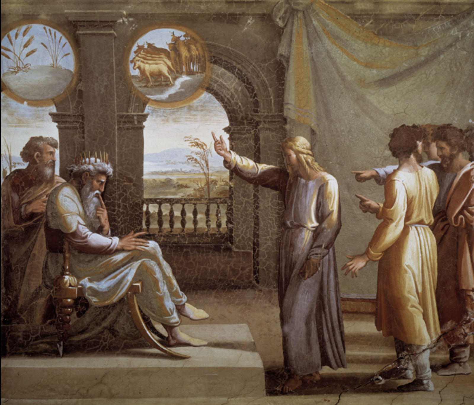 3- Raphaël, Joseph interprétant les songes de Pharaon, cycle des fresques des loges, vers 1515-1518, Palais du Vatican, Rome, DR Erich Lessing_ AKG