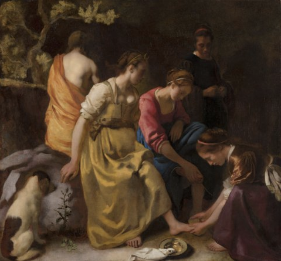 5 Johannes Vermeer 1632-1675, Le bain de Diane, 1653-1654, peinture sur toile, 97,8cm x10, Mauritshuis, La Haye.